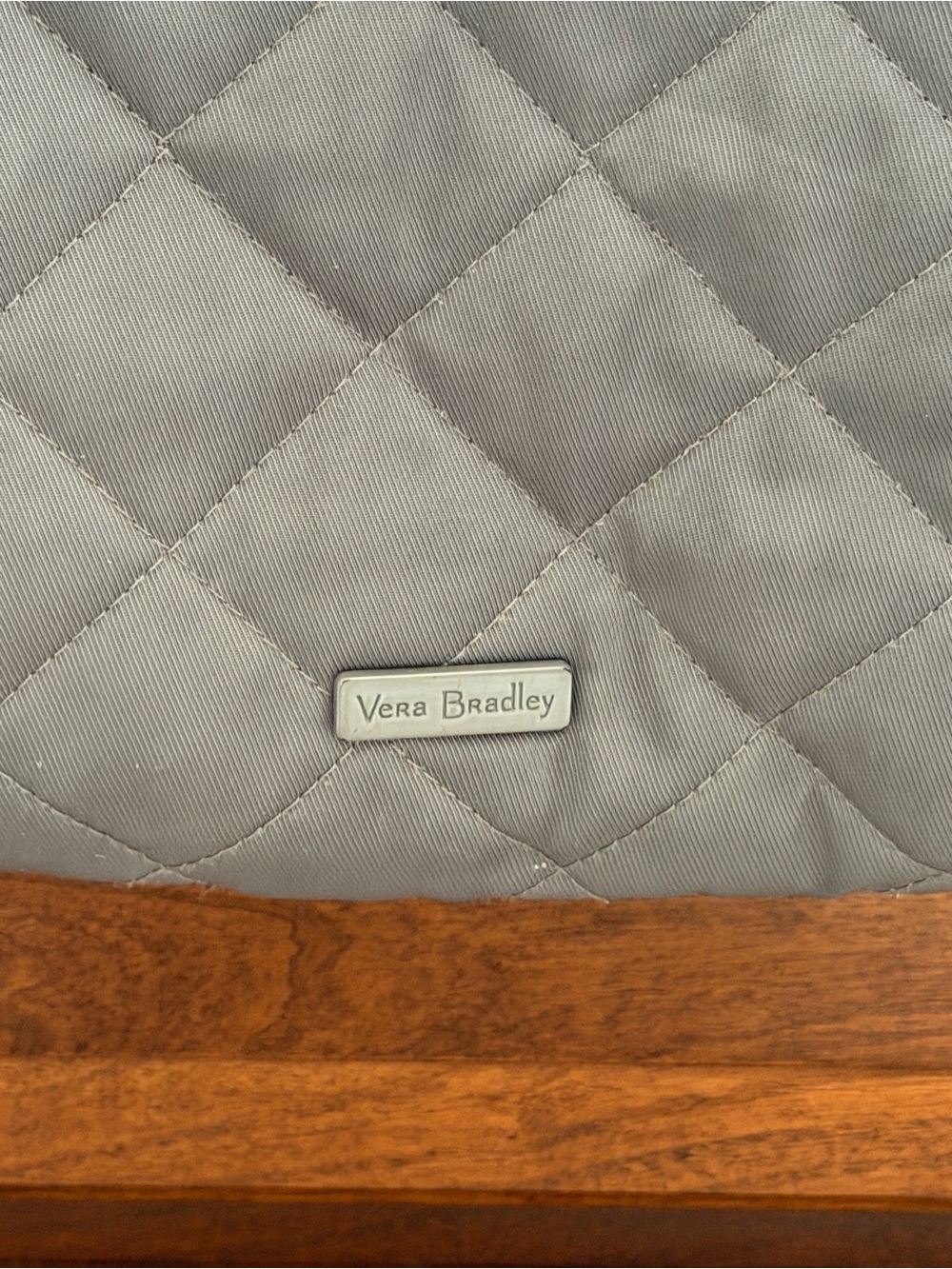 Vera Bradley Quilted Light Gray Toiletry Bag